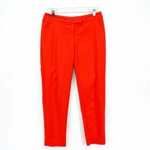 Anne Klein Red Pants Trousers -6  32 / 27- Mid Rise Cotton Nylon Spandex